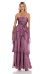 Picture Corset Ruffle Strapless Maxi Dress in Purple. Source: https://media-img.lucyinthesky.com/data/Apr24/150xAUTO/80974158-edf9-4e11-9b4a-0bee1fbf1c08.jpg