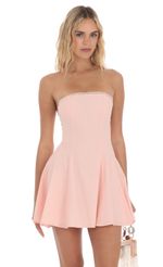 Picture Dotted Strapless Dress in Pink. Source: https://media-img.lucyinthesky.com/data/Apr24/150xAUTO/c858da8f-ddce-482d-9d5e-a380af8cd14a.jpg