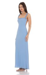 Picture Square Neck Ruffle Strap Maxi Dress in Blue. Source: https://media-img.lucyinthesky.com/data/Apr24/150xAUTO/ce4bdba7-8359-47c2-a275-d43bcacbf285.jpg