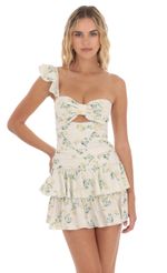 Picture Floral One Shoulder Cutout Dress in Off White. Source: https://media-img.lucyinthesky.com/data/Apr24/150xAUTO/e2070d50-af1a-42cf-8ec9-93f8842fa0f8.jpg
