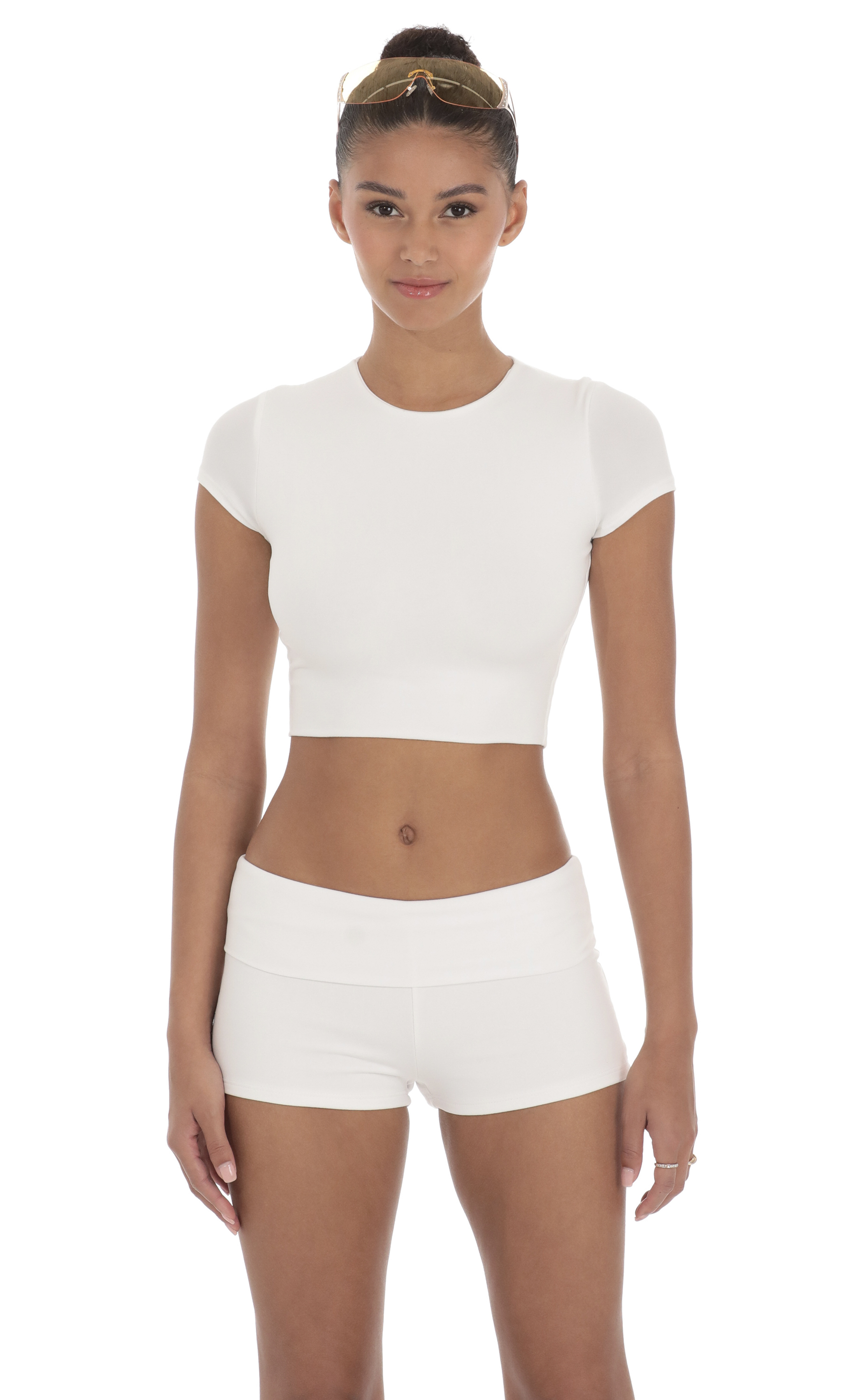 Cropped Baby Tee in White