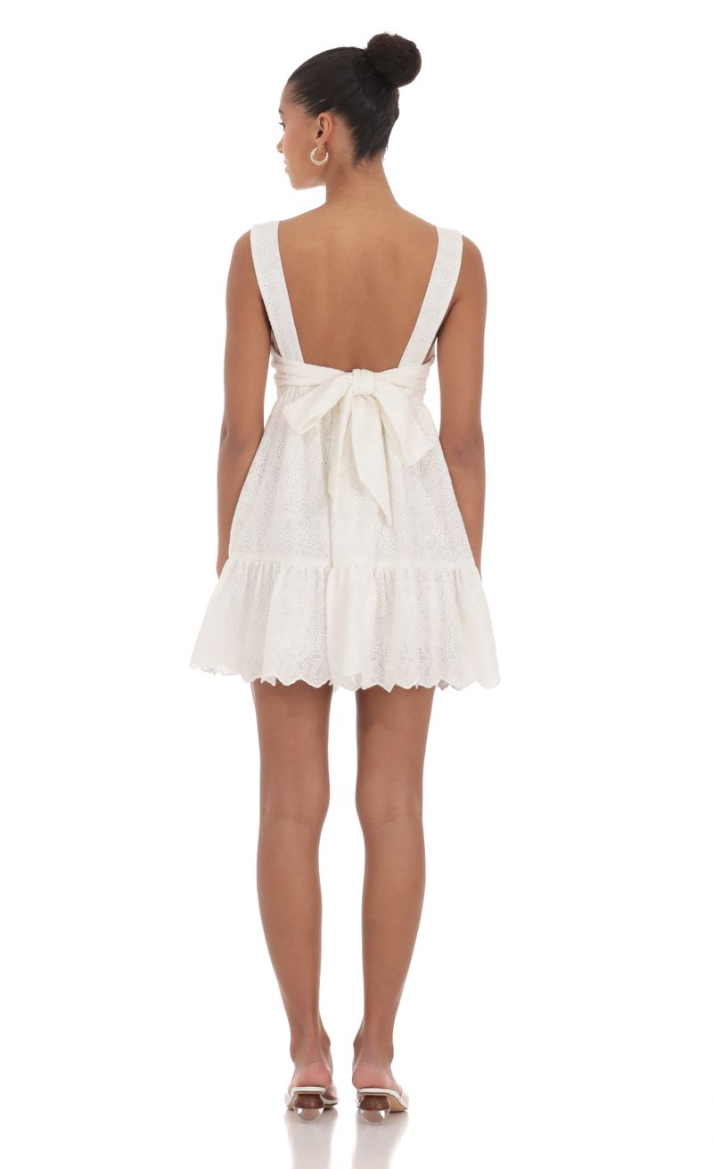 Floral Eyelet Babydoll Dress in White | LUCY IN THE SKY