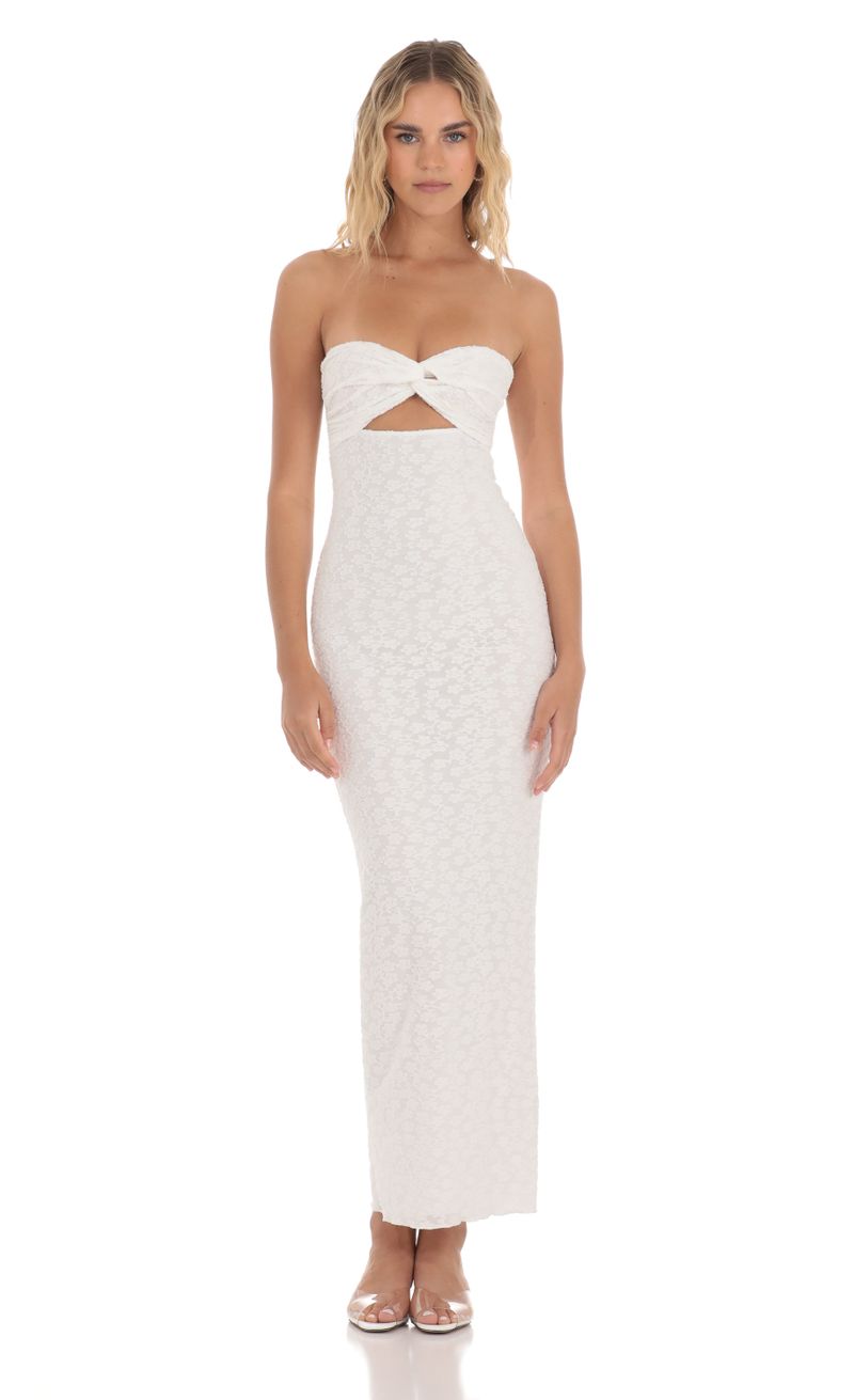 chinese dress ladies Josianne White Strapless Maxi Dress - US 10