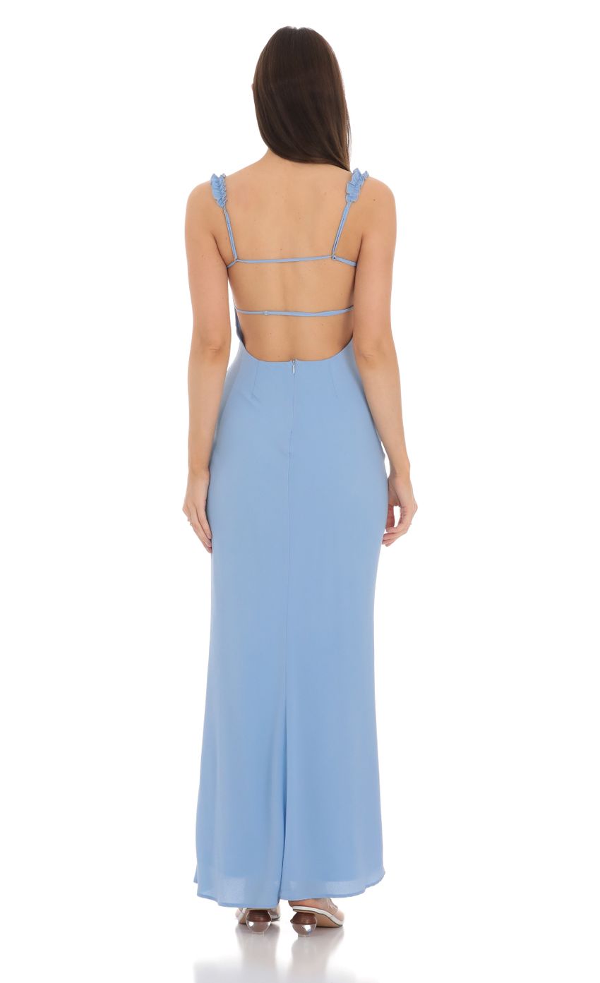Picture Square Neck Ruffle Strap Maxi Dress in Blue. Source: https://media-img.lucyinthesky.com/data/Apr24/850xAUTO/0769aa9f-6697-4593-b670-01cd608c594d.jpg