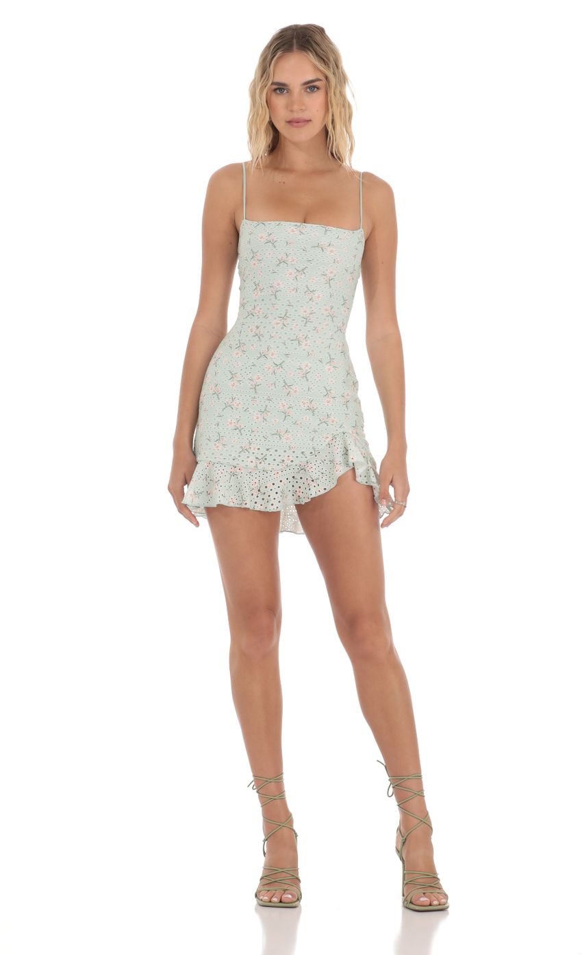 Picture Floral Eyelet Ruffle Dress in Mint Green. Source: https://media-img.lucyinthesky.com/data/Apr24/850xAUTO/0bfd4531-daab-4dd5-8648-c1f0dbc6a1cf.jpg