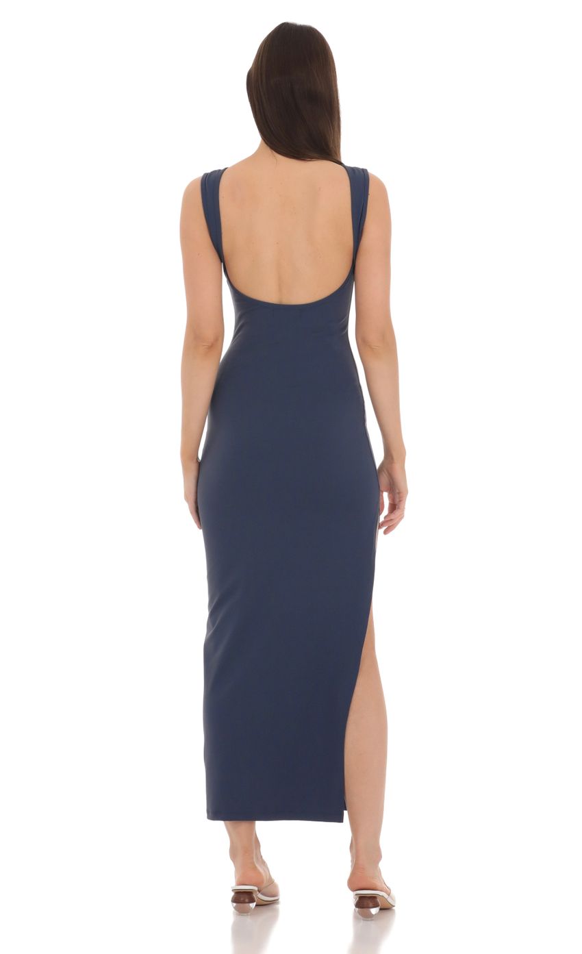 Picture Open Back Midi Dress in Navy. Source: https://media-img.lucyinthesky.com/data/Apr24/850xAUTO/172bdae5-dd75-457c-96a6-48574abcfd5c.jpg