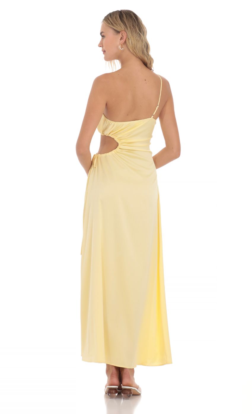 Picture Satin Cutout Maxi Dress in Yellow. Source: https://media-img.lucyinthesky.com/data/Apr24/850xAUTO/17b3bee5-7dd1-4ef6-973c-4e1d0f924791.jpg