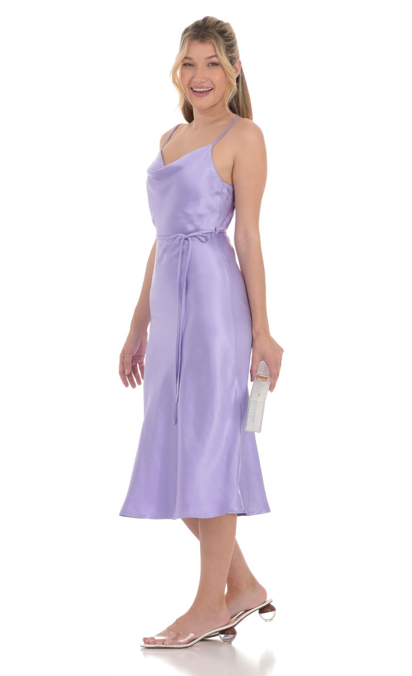 Picture Satin Wrap Midi Dress in Lavender. Source: https://media-img.lucyinthesky.com/data/Apr24/850xAUTO/1880fa75-1e95-44b2-9e6f-367fc76a370c.jpg