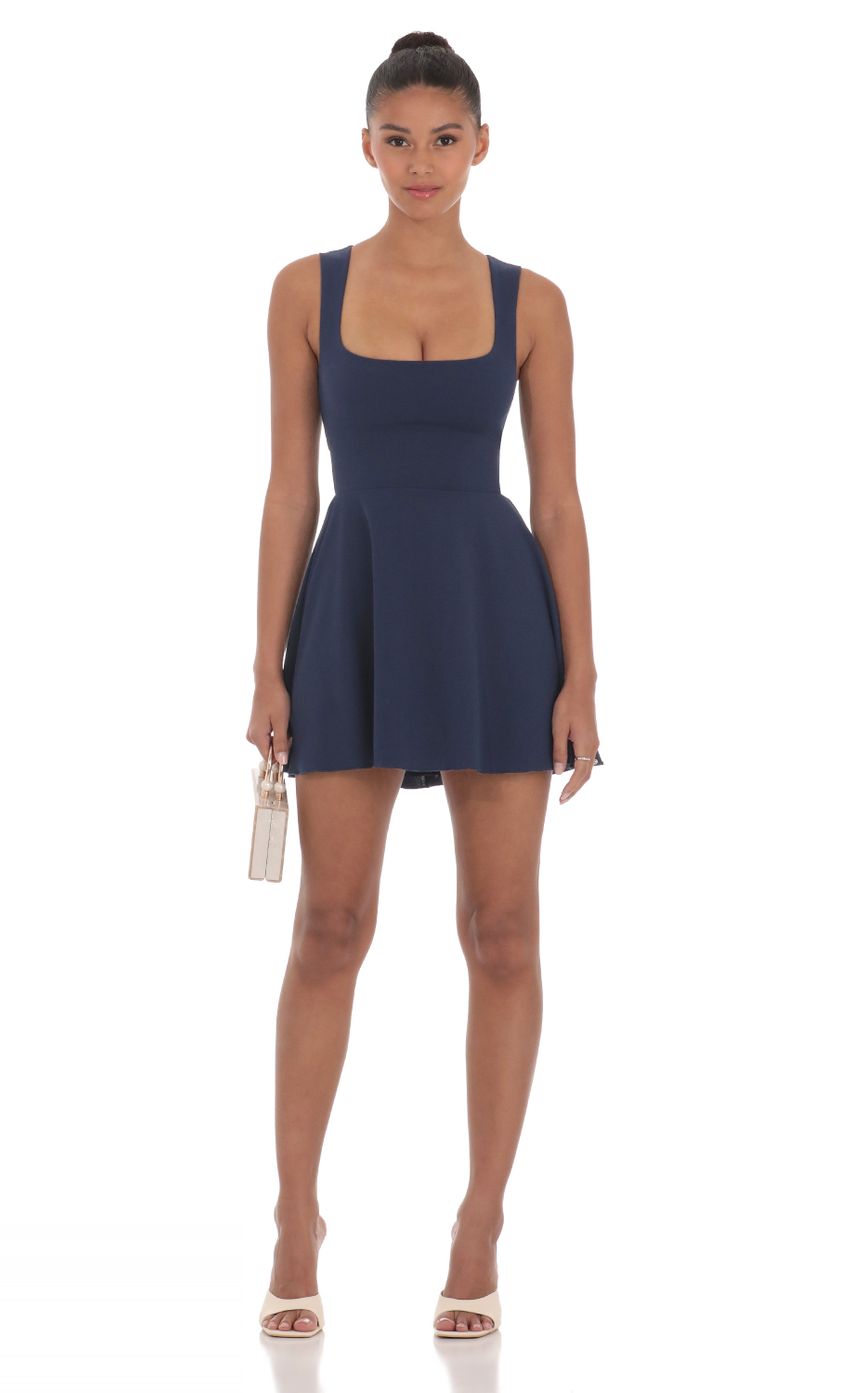 Picture Back Bow A-Line Dress in Navy. Source: https://media-img.lucyinthesky.com/data/Apr24/850xAUTO/19fc9208-913c-48ac-89d3-0fd6513a0428.jpg