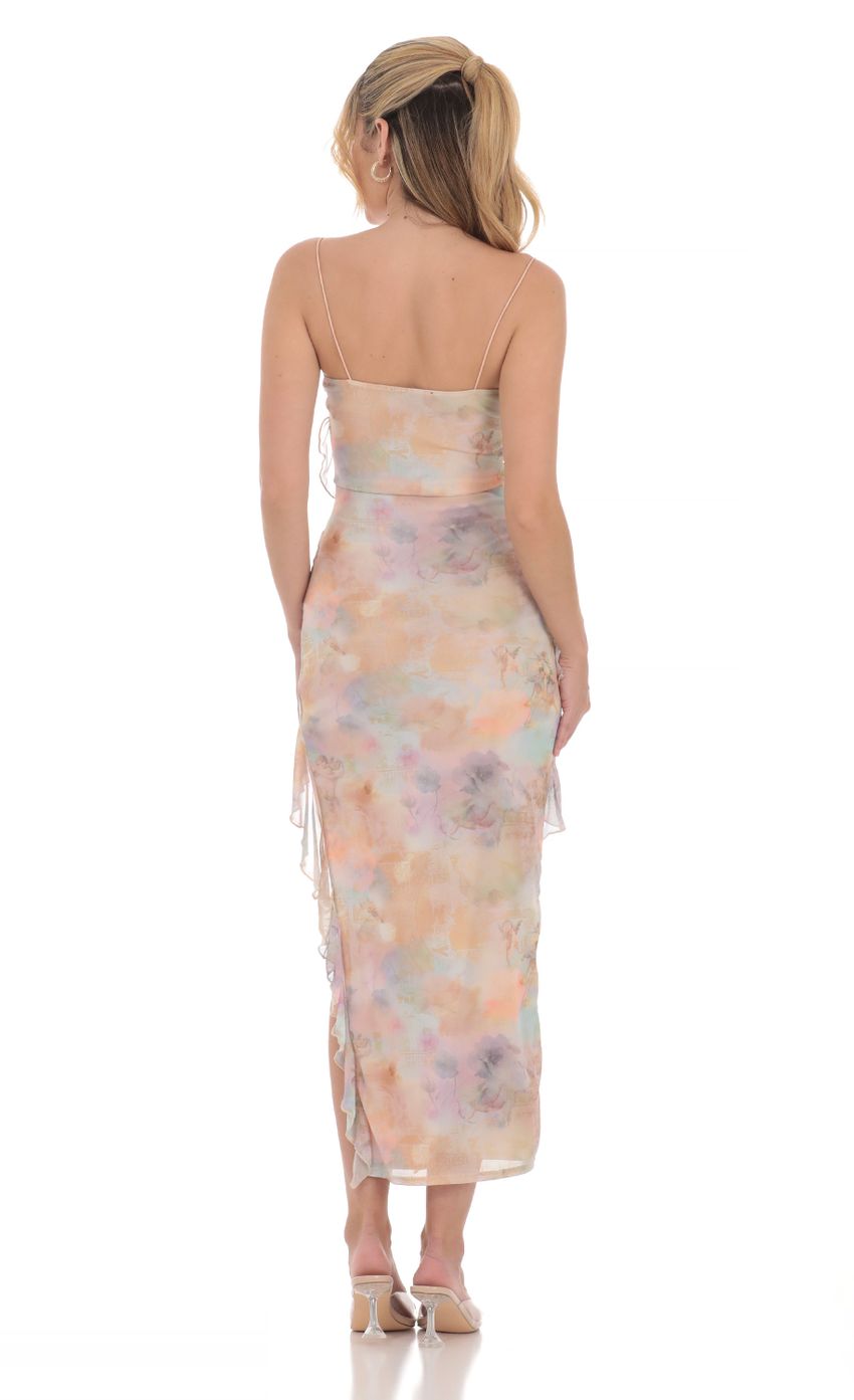 Picture Mixed Print Ruffle Dress in Multi Color. Source: https://media-img.lucyinthesky.com/data/Apr24/850xAUTO/27721860-9f37-432b-8b50-108ed887ddd9.jpg