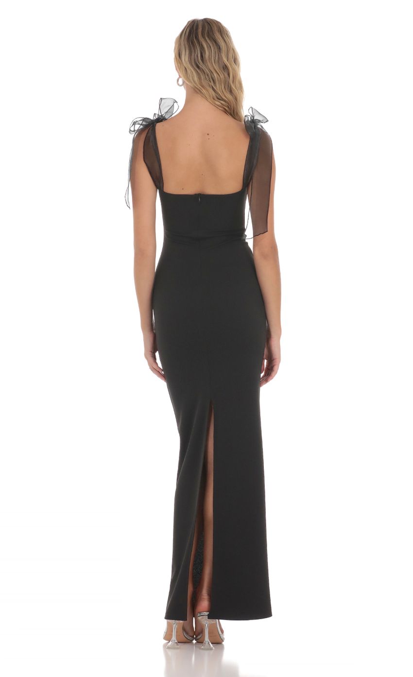 Picture Shoulder Ties Maxi Dress in Black. Source: https://media-img.lucyinthesky.com/data/Apr24/850xAUTO/28d34966-e9a5-44bc-aaed-dafed8234dea.jpg
