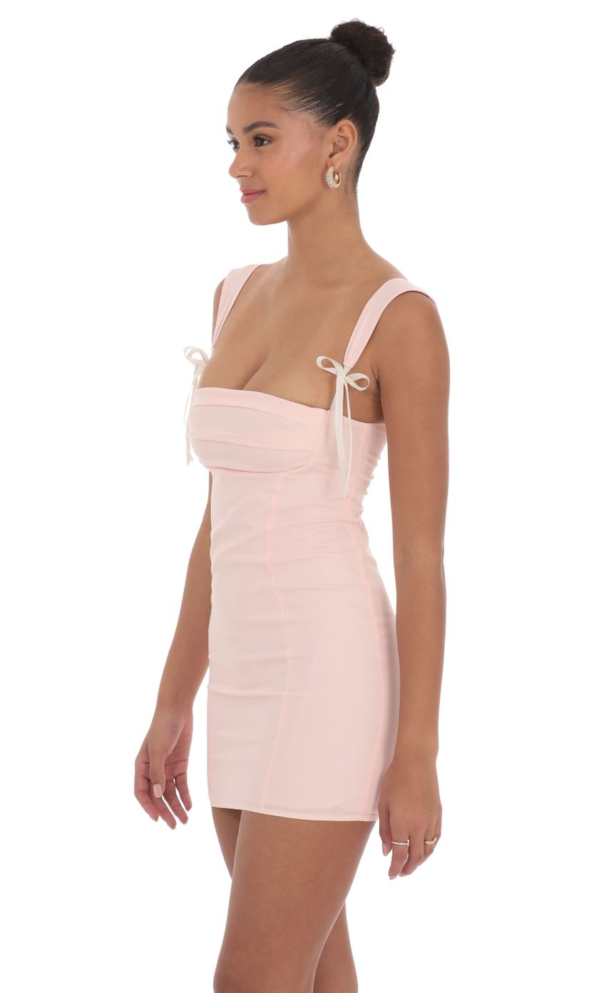 Picture Shoulder Ties Bodycon Dress in Pink. Source: https://media-img.lucyinthesky.com/data/Apr24/850xAUTO/34f9a302-6cd0-4d1e-8d72-43d2d43207d4.jpg