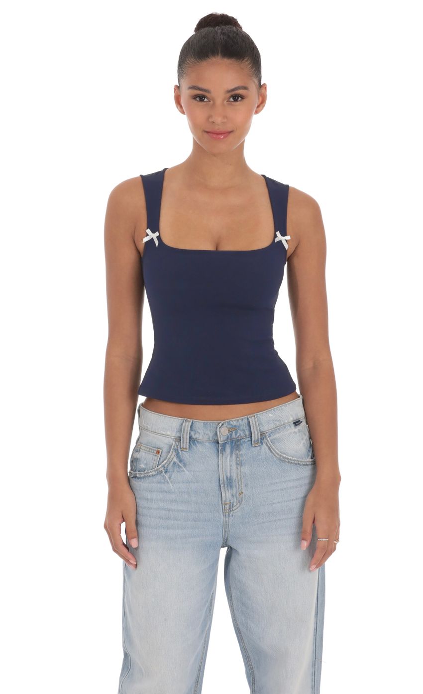 Picture Double Bow Top in Navy. Source: https://media-img.lucyinthesky.com/data/Apr24/850xAUTO/3f65620f-eb42-46c3-8426-00532dbbda62.jpg