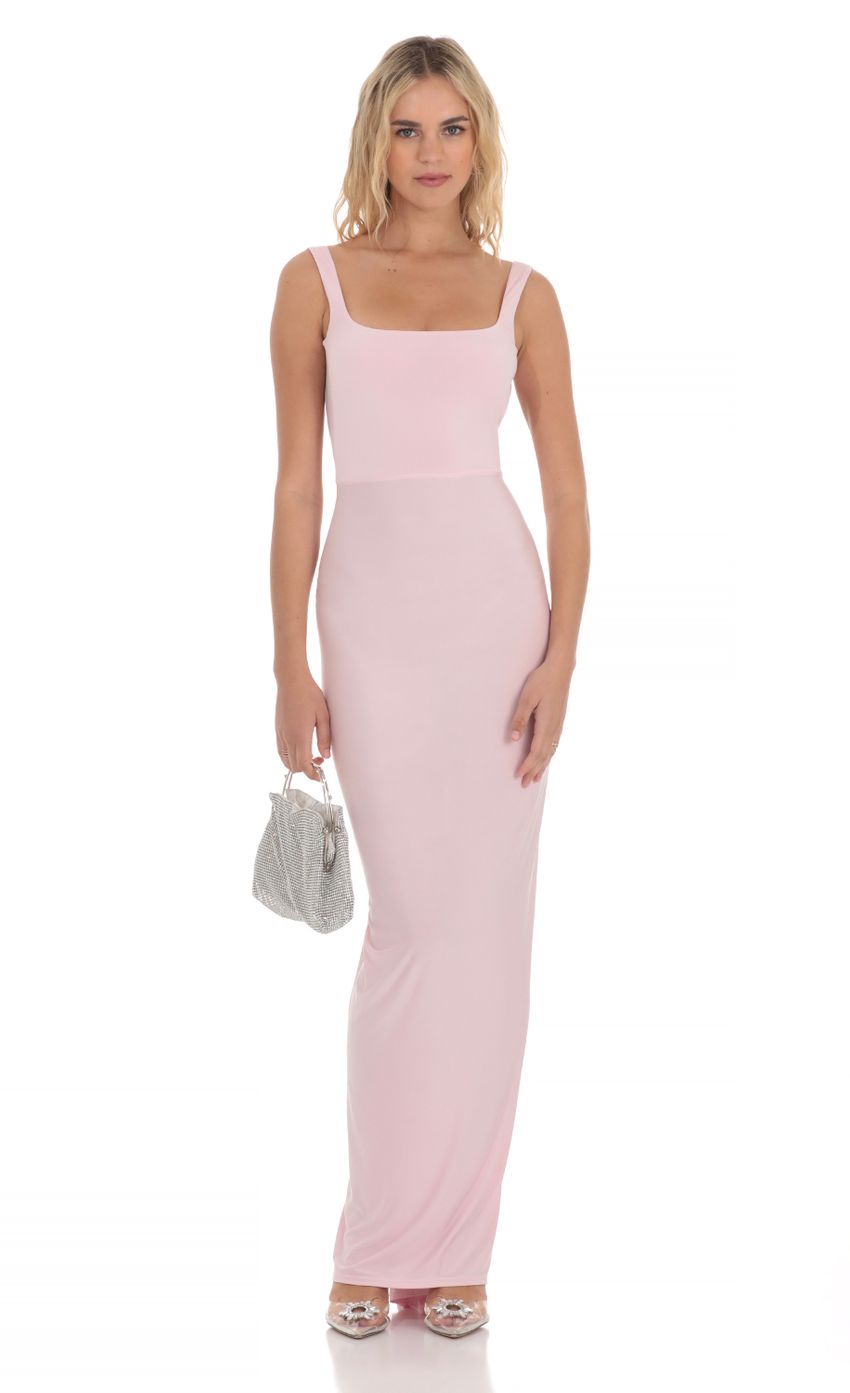 Picture Square Neck Open Back Maxi Dress in Pink. Source: https://media-img.lucyinthesky.com/data/Apr24/850xAUTO/4216ef2f-3b6d-4dae-a27c-aaa2238d0010.jpg