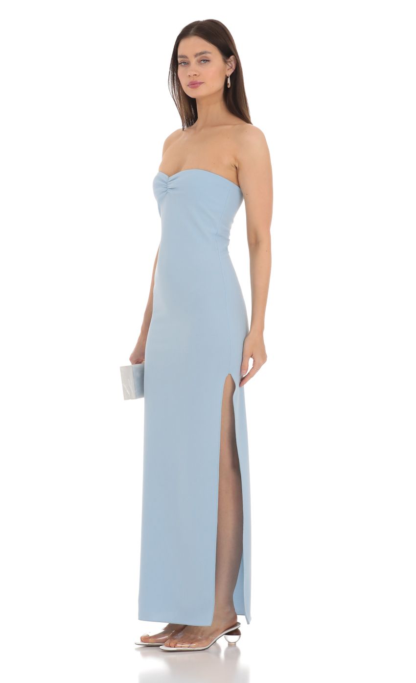 Picture Strapless Bodycon Maxi Dress in Blue. Source: https://media-img.lucyinthesky.com/data/Apr24/850xAUTO/44071003-2ede-49e8-8c13-42e3578e6406.jpg