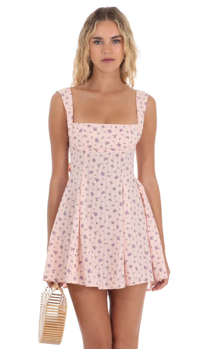 Picture Floral Fit and Flare Dress in Pink. Source: https://media-img.lucyinthesky.com/data/Apr24/850xAUTO/470bc654-1766-4ff0-bbb5-26246c362a42.jpg