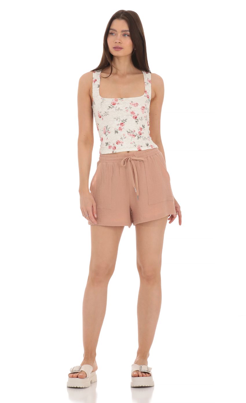 Picture Drawstring Shorts in Brown. Source: https://media-img.lucyinthesky.com/data/Apr24/850xAUTO/6cfb713a-1811-47a8-b198-3cc14fac0114.jpg