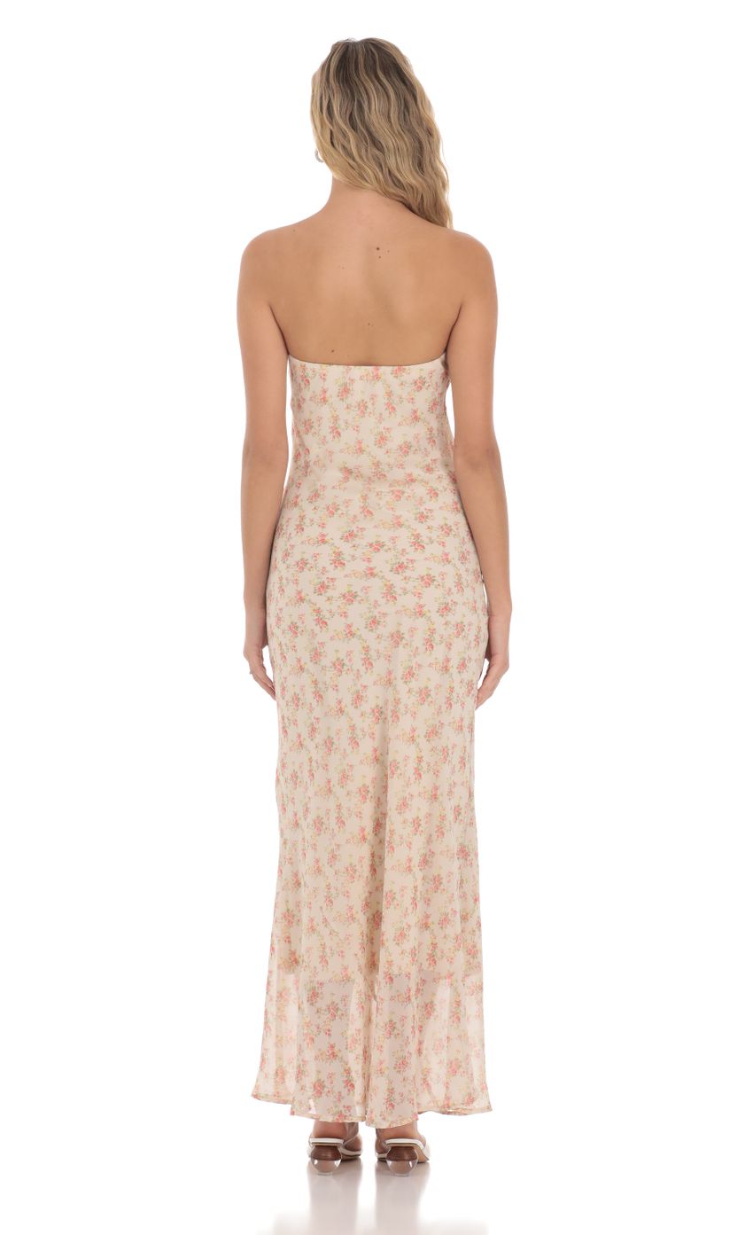 Picture Strapless Floral Maxi Dress in Cream. Source: https://media-img.lucyinthesky.com/data/Apr24/850xAUTO/7064fe2d-cb2d-46ab-9e90-800e74c72c8b.jpg