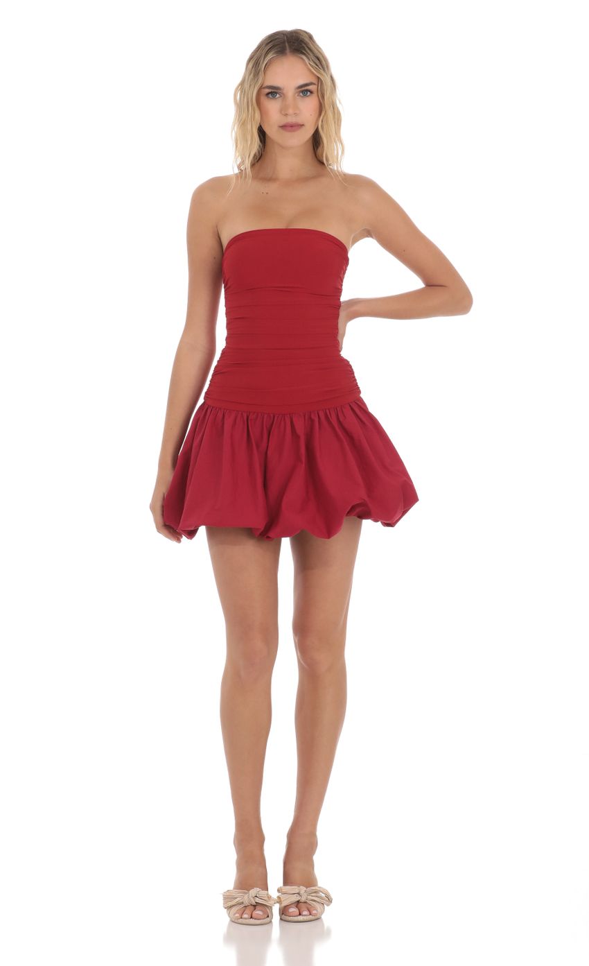 Picture Strapless Bubble Dress in Red. Source: https://media-img.lucyinthesky.com/data/Apr24/850xAUTO/77beb444-ab7b-4802-a826-38d26620956b.jpg