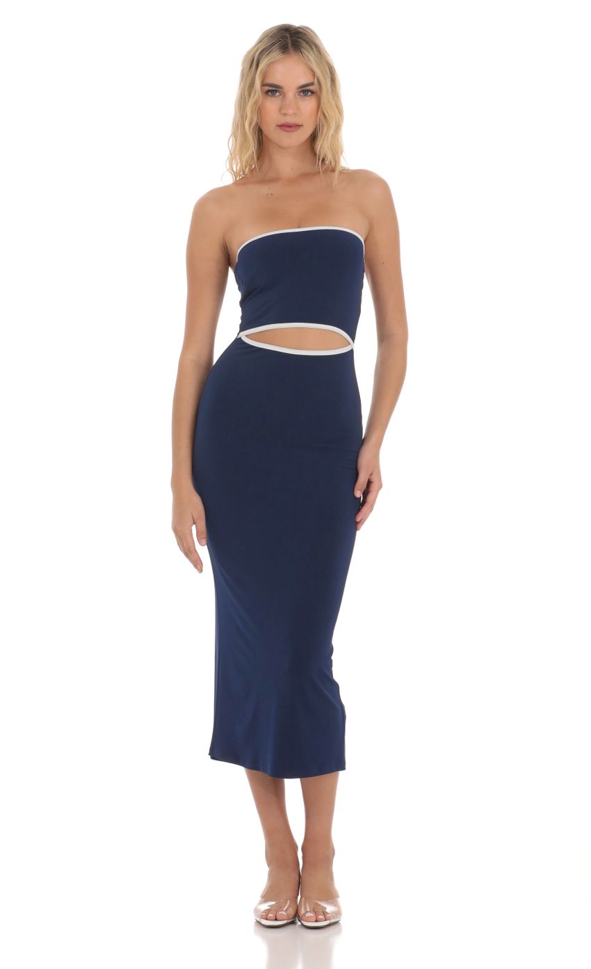 Picture Cutout Strapless Midi Dress in Navy. Source: https://media-img.lucyinthesky.com/data/Apr24/850xAUTO/8416c046-ea1e-42c5-9c83-cd17ea7b5756.jpg