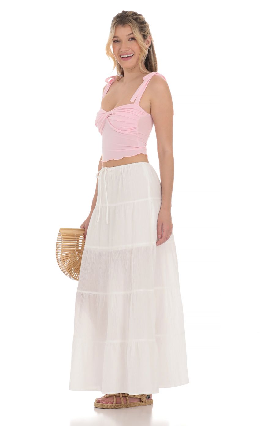 Picture Flowy Maxi Skirt in White. Source: https://media-img.lucyinthesky.com/data/Apr24/850xAUTO/8d4b1ea3-c0c3-42f0-afda-34f00a3a7475.jpg