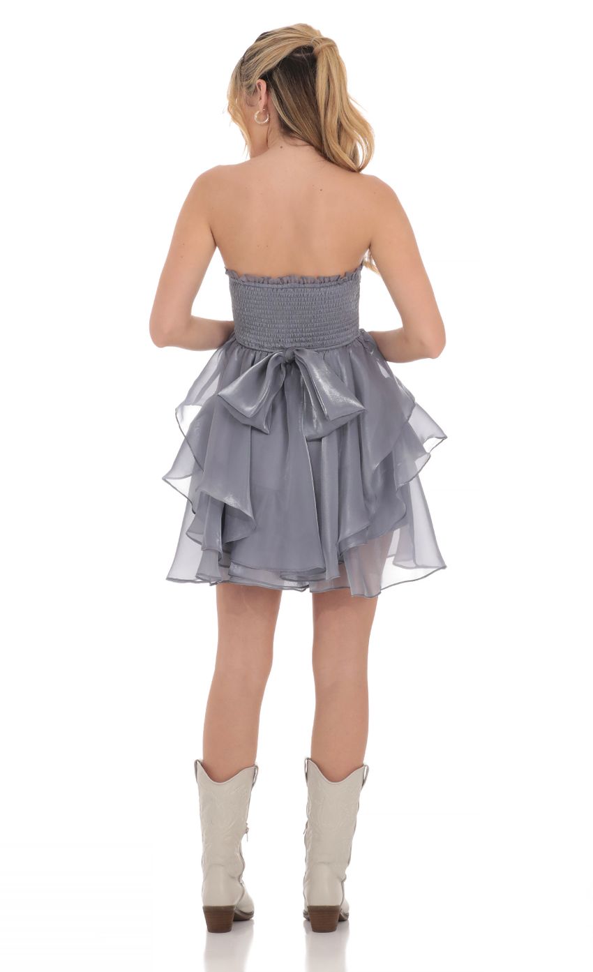 Picture Strapless Ruffle Flare Dress in Slate. Source: https://media-img.lucyinthesky.com/data/Apr24/850xAUTO/8e1765bb-eca1-4ce5-8501-f53eb02fdeca.jpg