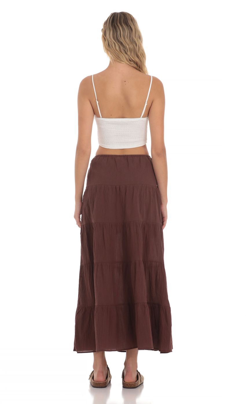 Picture Flowy Maxi Skirt in Brown. Source: https://media-img.lucyinthesky.com/data/Apr24/850xAUTO/8ff834c3-792c-4d44-9bca-3eba56408ab1.jpg