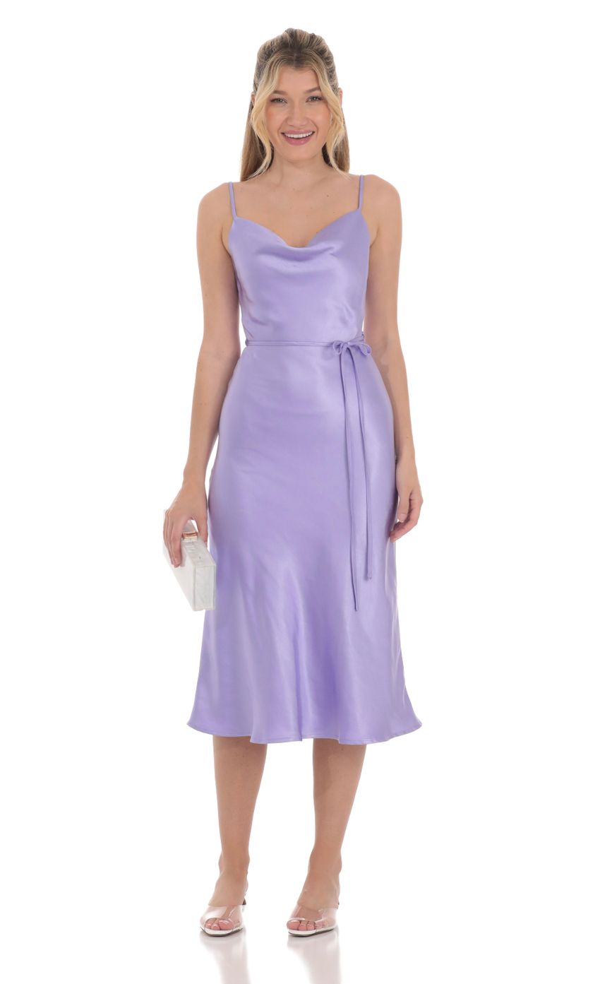 Picture Satin Wrap Midi Dress in Lavender. Source: https://media-img.lucyinthesky.com/data/Apr24/850xAUTO/921466f5-a2de-4d5c-abaa-c22c445ae099.jpg