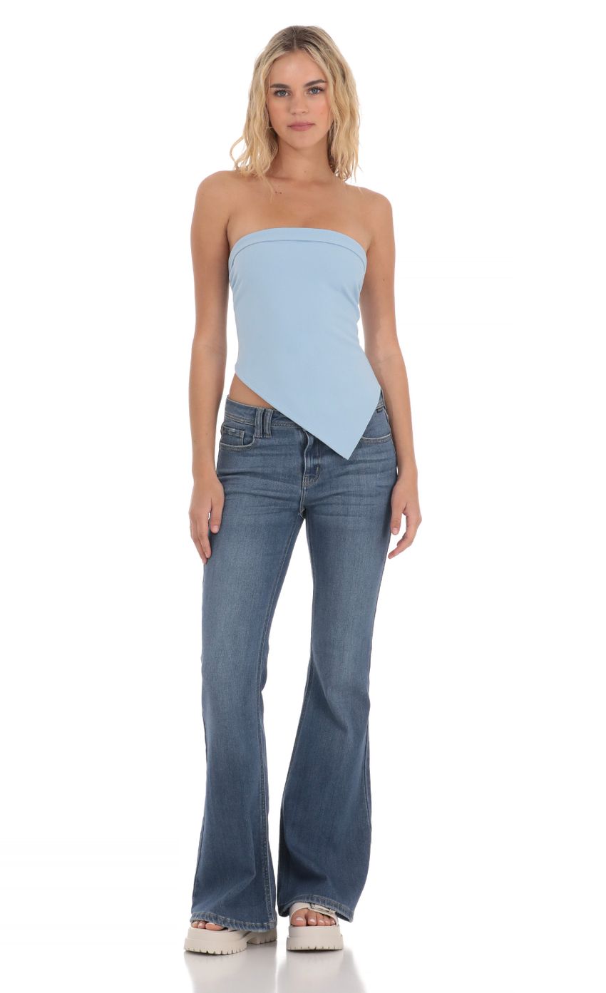 Picture Strapless Asymmetrical Top in Light Blue. Source: https://media-img.lucyinthesky.com/data/Apr24/850xAUTO/9a01491c-5026-4fc6-9992-b861a755784f.jpg