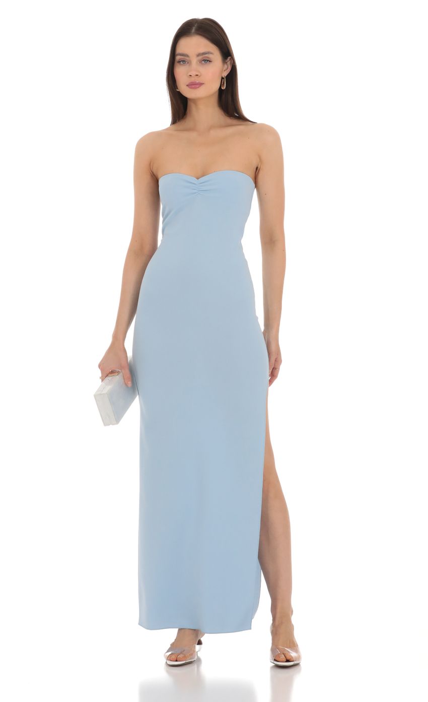 Picture Strapless Bodycon Maxi Dress in Blue. Source: https://media-img.lucyinthesky.com/data/Apr24/850xAUTO/9ebd0011-46a6-4773-9dc0-f00cffafc4b4.jpg