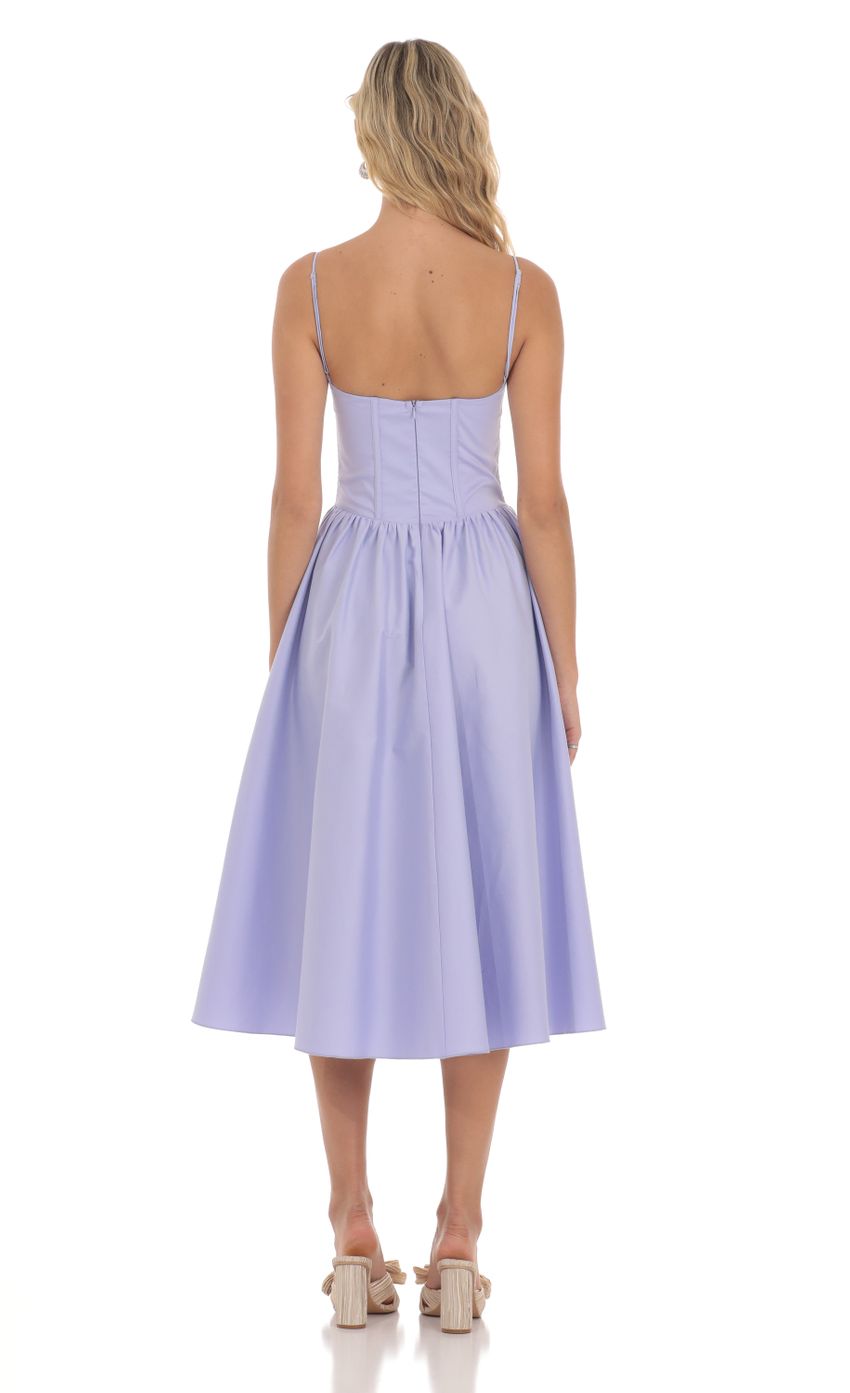 Picture Corset V-Neck Midi Dress in Lavender. Source: https://media-img.lucyinthesky.com/data/Apr24/850xAUTO/a2be1ee6-7ebe-4104-8a2f-c2a239f1eb71.jpg
