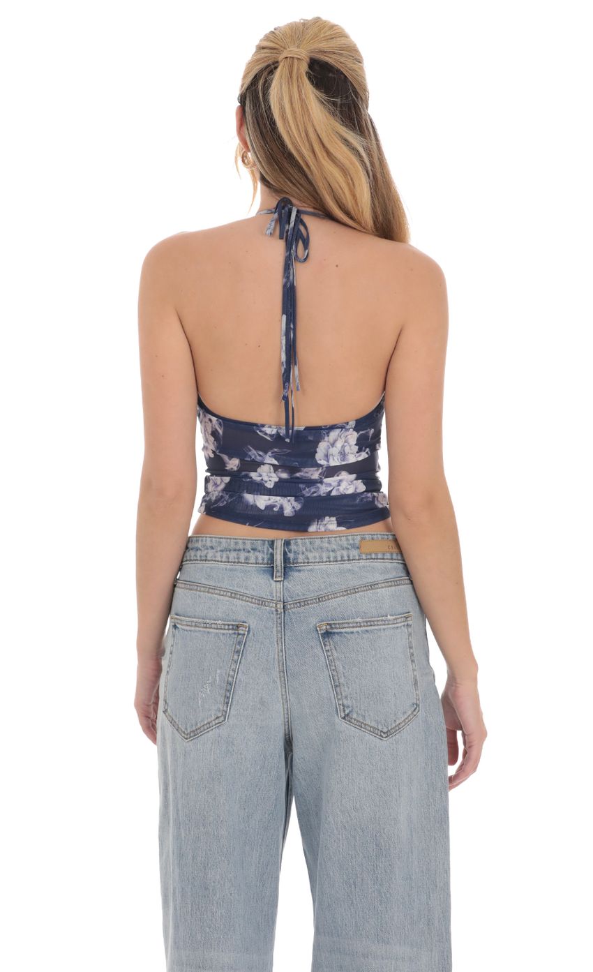 Picture Mesh Floral Halter Top in Navy. Source: https://media-img.lucyinthesky.com/data/Apr24/850xAUTO/b4c07f34-cfa6-44d8-9d4c-63f66fd44d73.jpg