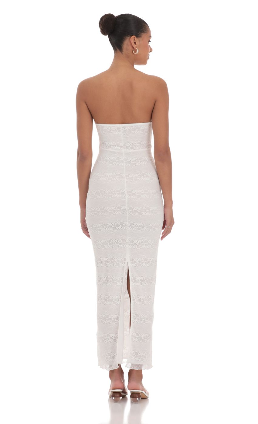 Picture Strapless Lace Twist Maxi Dress in White. Source: https://media-img.lucyinthesky.com/data/Apr24/850xAUTO/b89618b8-647f-44af-99a2-d0eb22e41e56.jpg