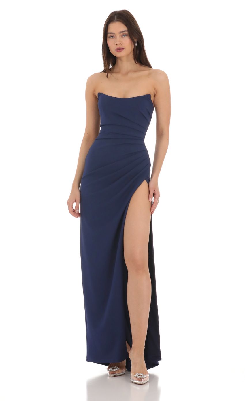 Picture Strapless Corset Maxi Dress in Navy. Source: https://media-img.lucyinthesky.com/data/Apr24/850xAUTO/c091aead-16c4-4b04-94bd-52dfe4c3a750.jpg