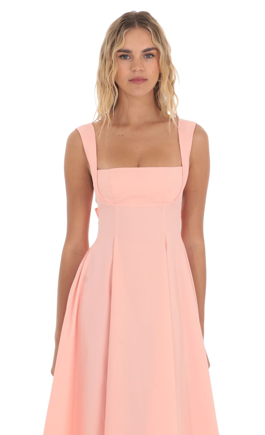 Picture Square Neck Flare Midi Dress in Pink. Source: https://media-img.lucyinthesky.com/data/Apr24/850xAUTO/caff69bc-73fd-430f-b3cf-2058cbc71aa2.jpg
