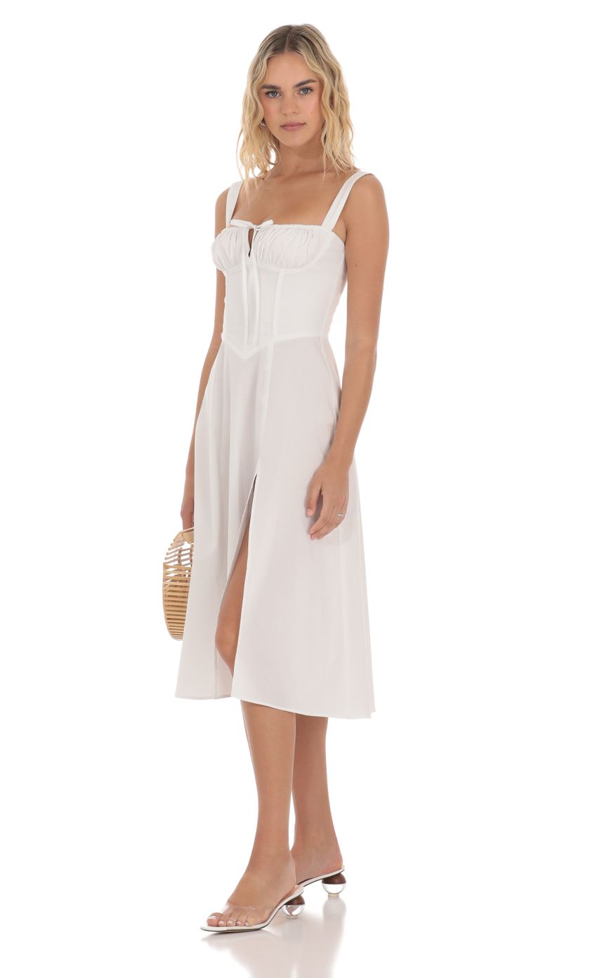 Picture Corset A-line Midi Dress in White. Source: https://media-img.lucyinthesky.com/data/Apr24/850xAUTO/e960323d-3d84-4a9a-9a6c-b0743d9767b5.jpg