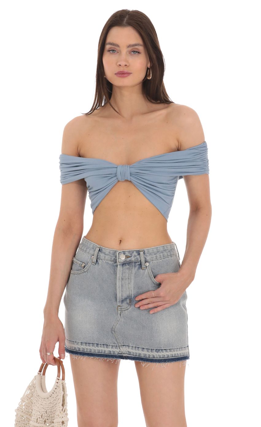 Picture Off Shoulder Crop Top in Blue. Source: https://media-img.lucyinthesky.com/data/Apr24/850xAUTO/ef16c74e-e4bd-45f8-b941-65ef258597ea.jpg