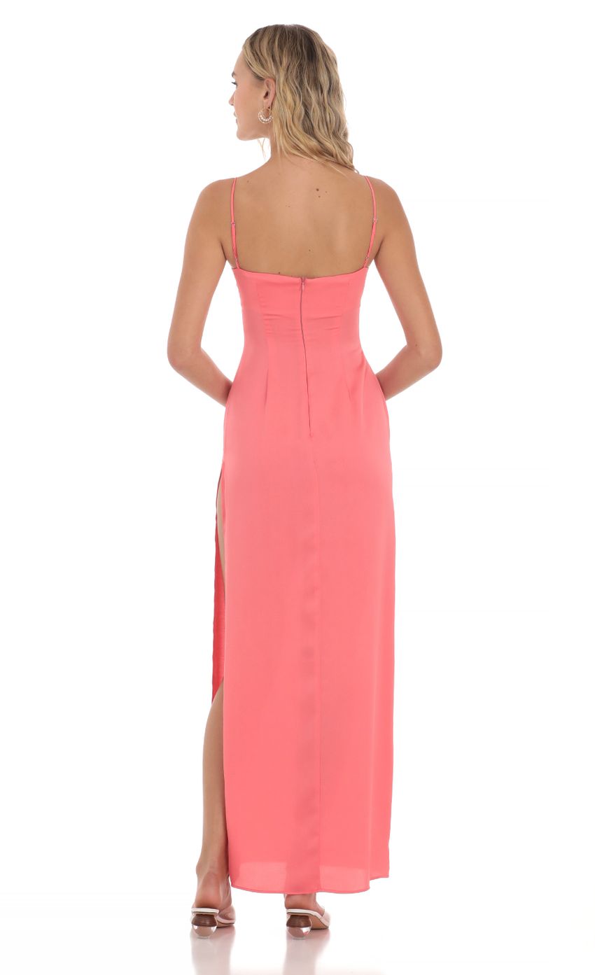 Picture Satin Cinched Maxi Dress in Coral. Source: https://media-img.lucyinthesky.com/data/Apr24/850xAUTO/f4f19cea-aa59-4690-9af1-6c978a3f86ee.jpg