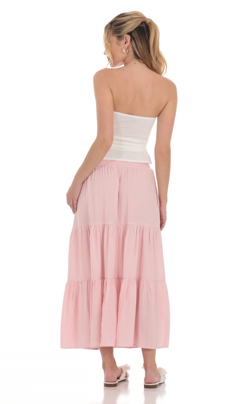 Picture Flowy Maxi Skirt in Pink. Source: https://media-img.lucyinthesky.com/data/Apr24/850xAUTO/f94f2bb6-7df7-422a-b0e9-95b08182a02c.jpg