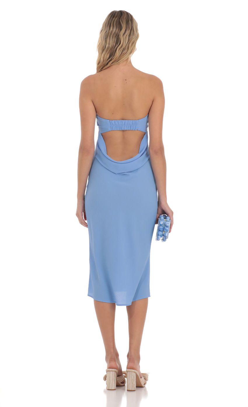 Picture Strapless Open Back Midi Dress in Blue. Source: https://media-img.lucyinthesky.com/data/Apr24/850xAUTO/fa919b49-e03c-42a0-a13c-8c2aab9e2b65.jpg
