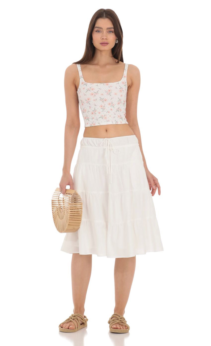 Picture Double Tie Midi Skirt in White. Source: https://media-img.lucyinthesky.com/data/Apr24/850xAUTO/fb6e31f8-fe62-4726-a1b0-6d8d511893ad.jpg
