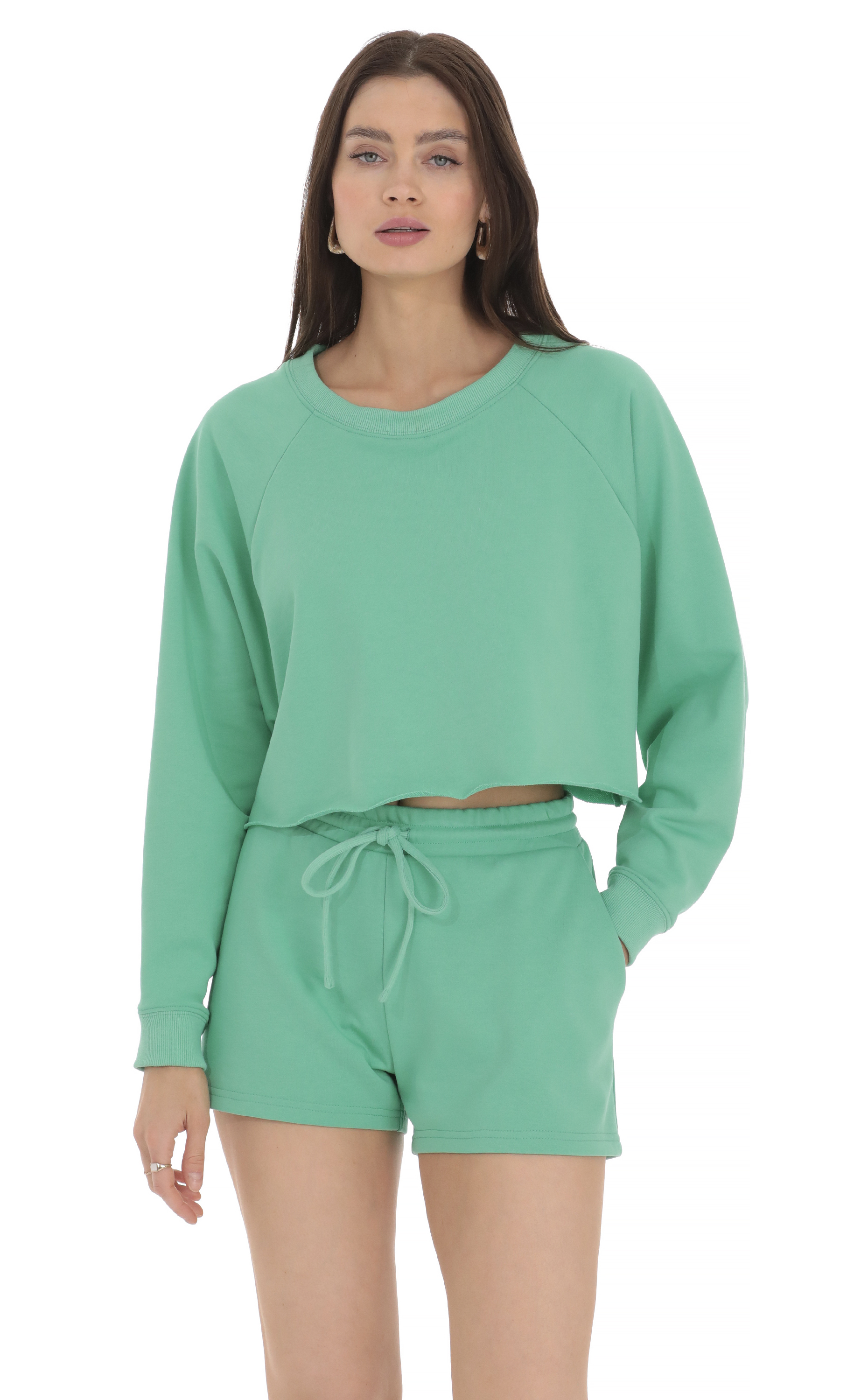 Cropped Jumper in Lime Green