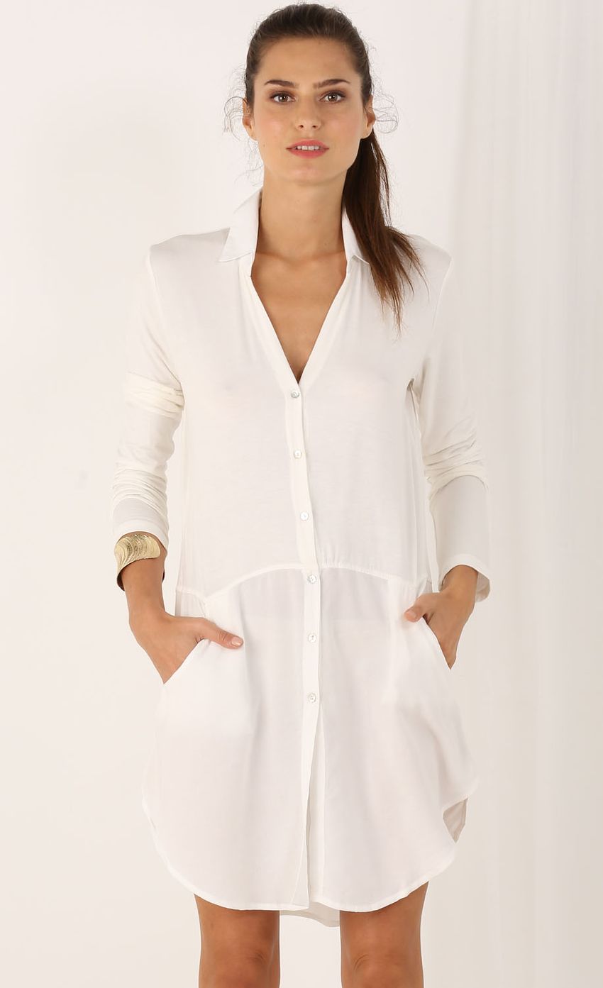 Picture Buttoned Shirt Dress In White. Source: https://media-img.lucyinthesky.com/data/Aug15_1/850xAUTO/0Y5A8548.JPG
