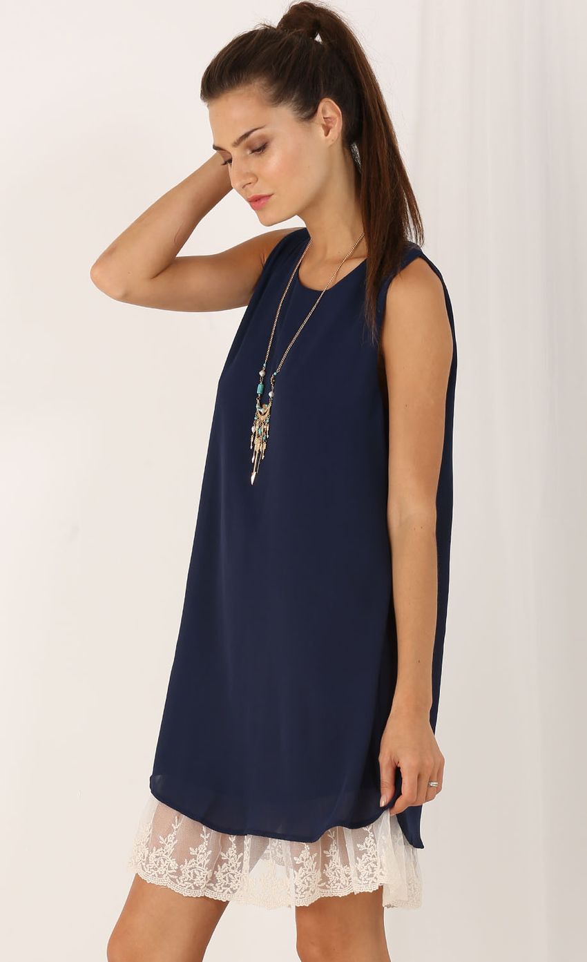 Picture Shift Dress With Lace Hem In Navy. Source: https://media-img.lucyinthesky.com/data/Aug15_1/850xAUTO/0Y5A8806.JPG