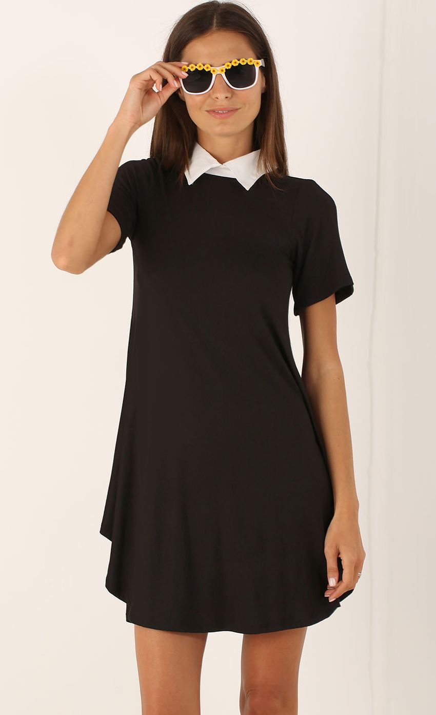 Picture Collared Shirt Dress in Black. Source: https://media-img.lucyinthesky.com/data/Aug15_1/850xAUTO/FILE0549.JPG