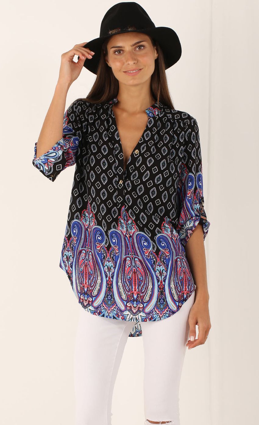 Picture 3/4 Sleeve Printed Blouse. Source: https://media-img.lucyinthesky.com/data/Aug15_1/850xAUTO/FILE1447.JPG