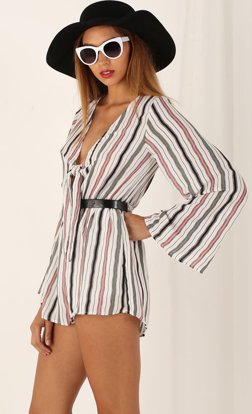Picture Pinstripe Playsuit With Flared Sleeves. Source: https://media-img.lucyinthesky.com/data/Aug15_2/850xAUTO/0Y5A5597.JPG