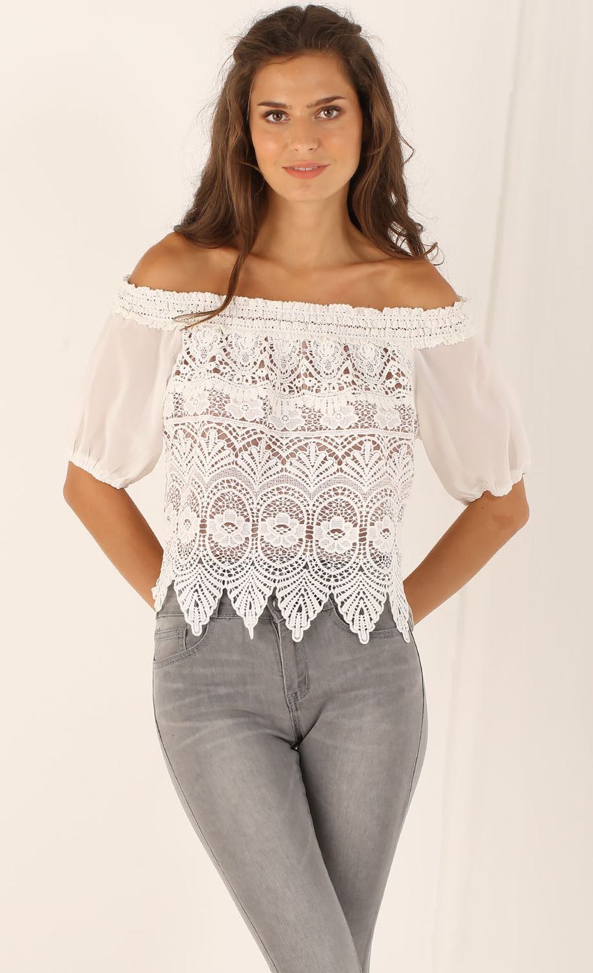 Picture Shoulderless Lace Top in White. Source: https://media-img.lucyinthesky.com/data/Aug15_2/850xAUTO/0Y5A7663.JPG