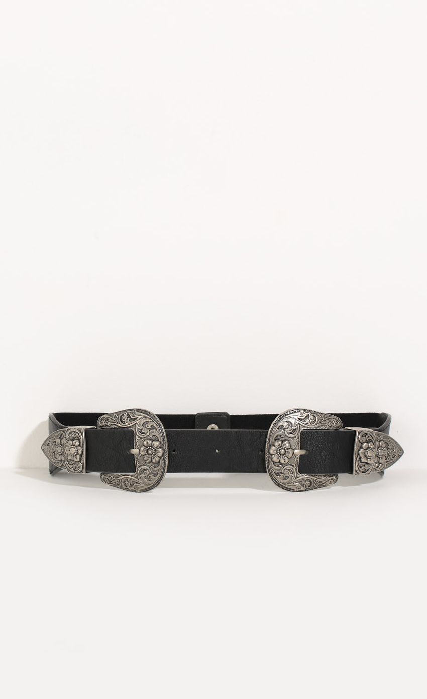 Picture Western Inspired Double Buckle Faux Leather Belt. Source: https://media-img.lucyinthesky.com/data/Aug16_1/850xAUTO/0Y5A3293.JPG