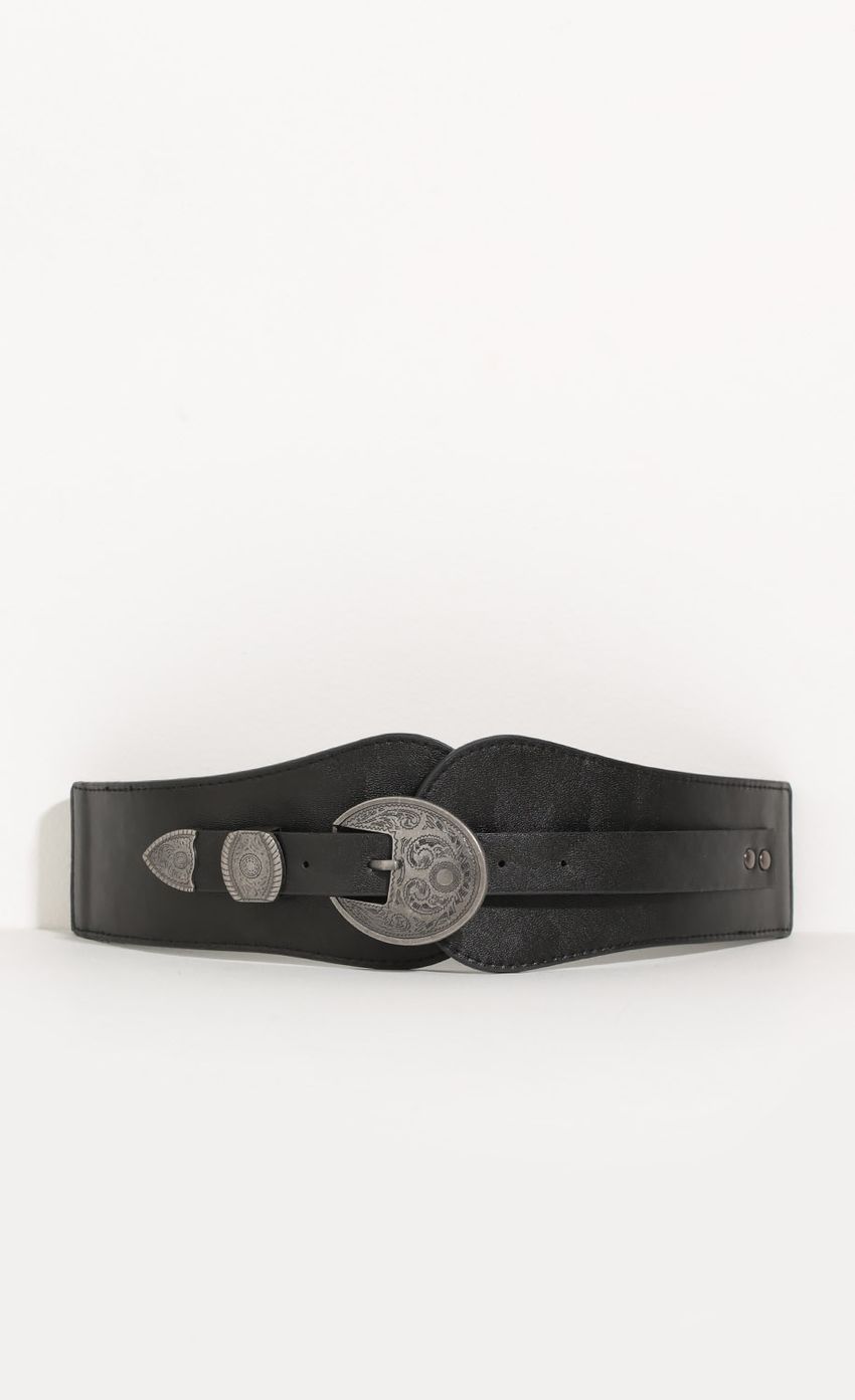 Picture Etched Design Waist Belt In Black. Source: https://media-img.lucyinthesky.com/data/Aug16_1/850xAUTO/0Y5A3314.JPG